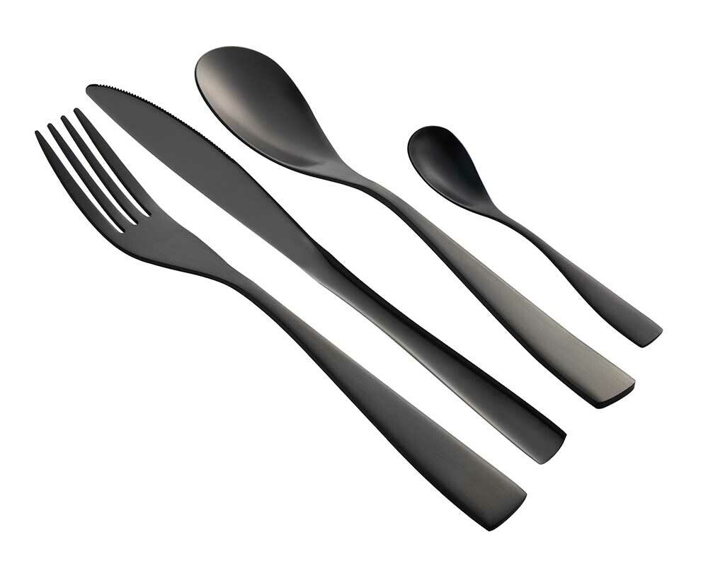 Schäfer Besteckset 24 teilig für 6 Personen Metallic Black