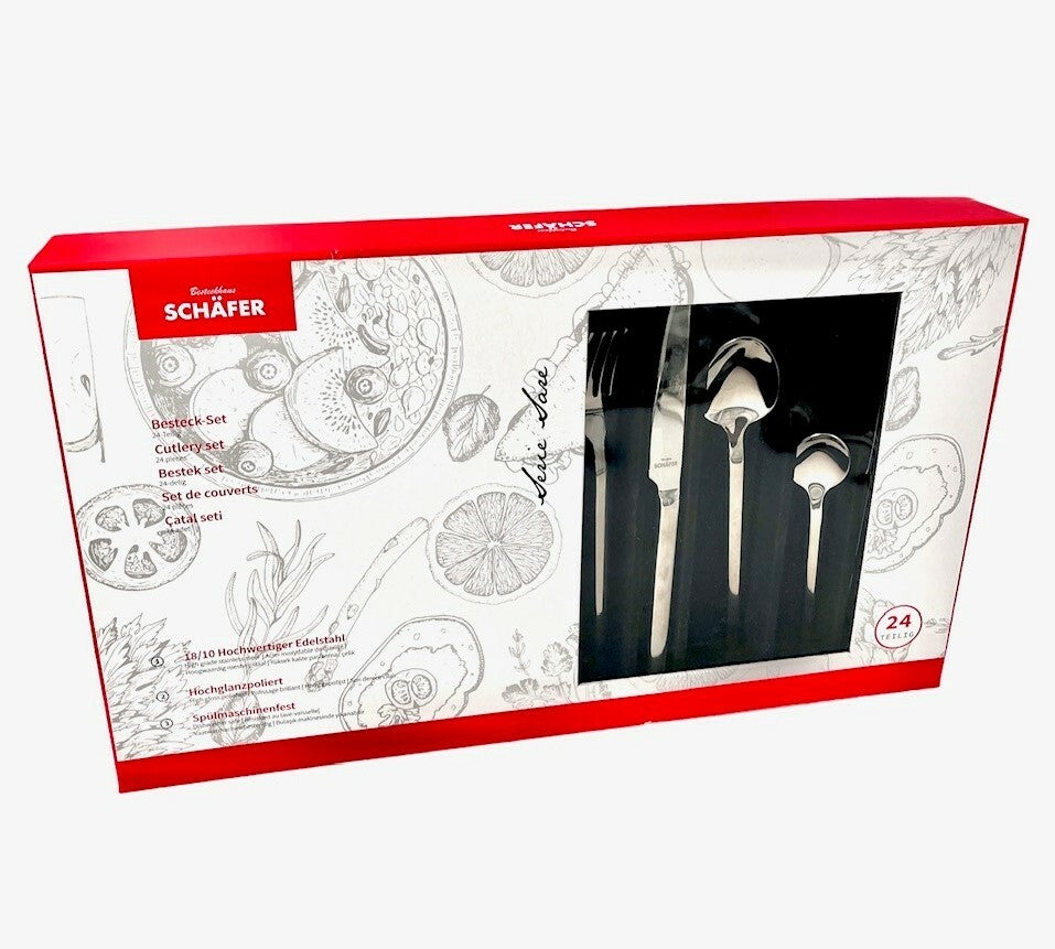 Schäfer Besteckset 24 teilig Serie Sare für 6 Personen Edelstahl 18/10