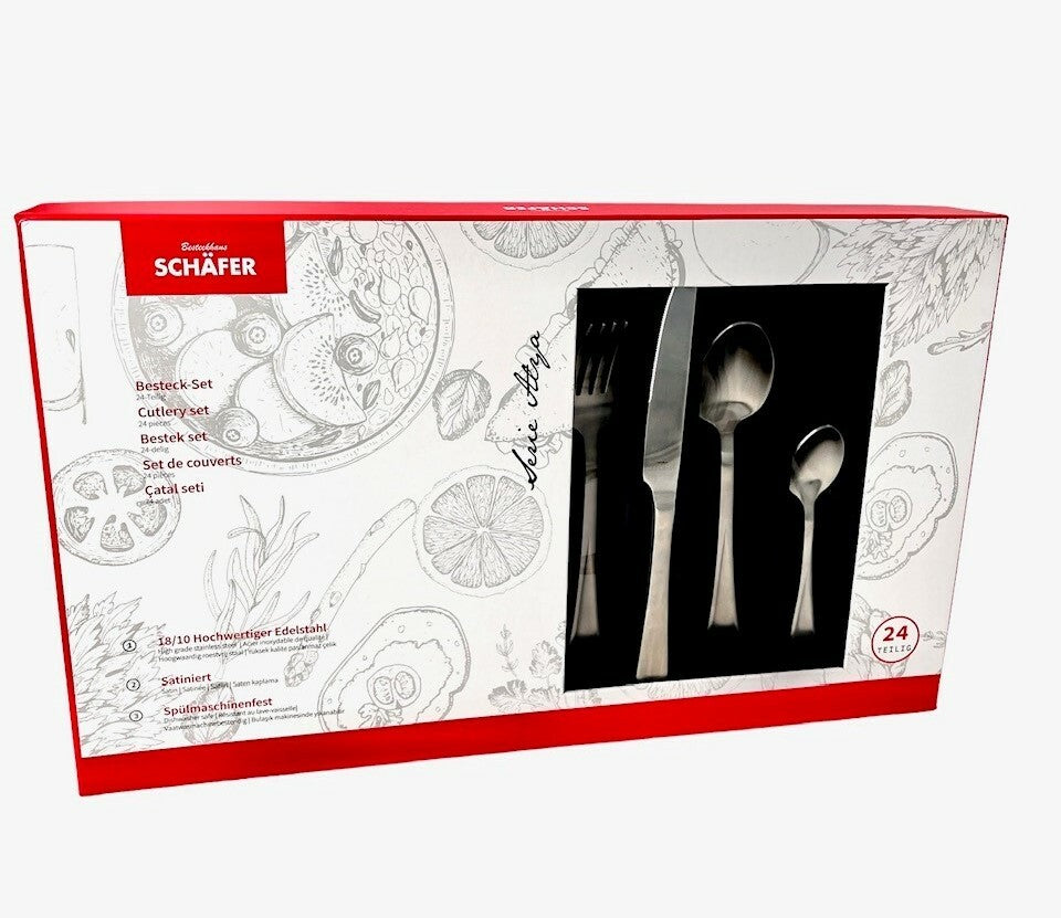 Schäfer Besteckset 24 teilig Serie Alya für 6 Personen Edelstahl 18/10