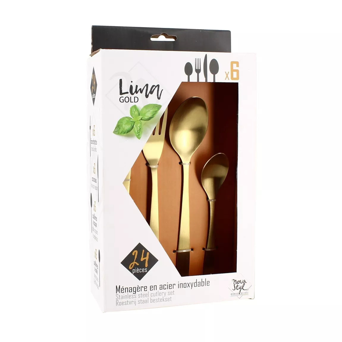Besteckset aus goldfarbenem Edelstahl 24-teilig