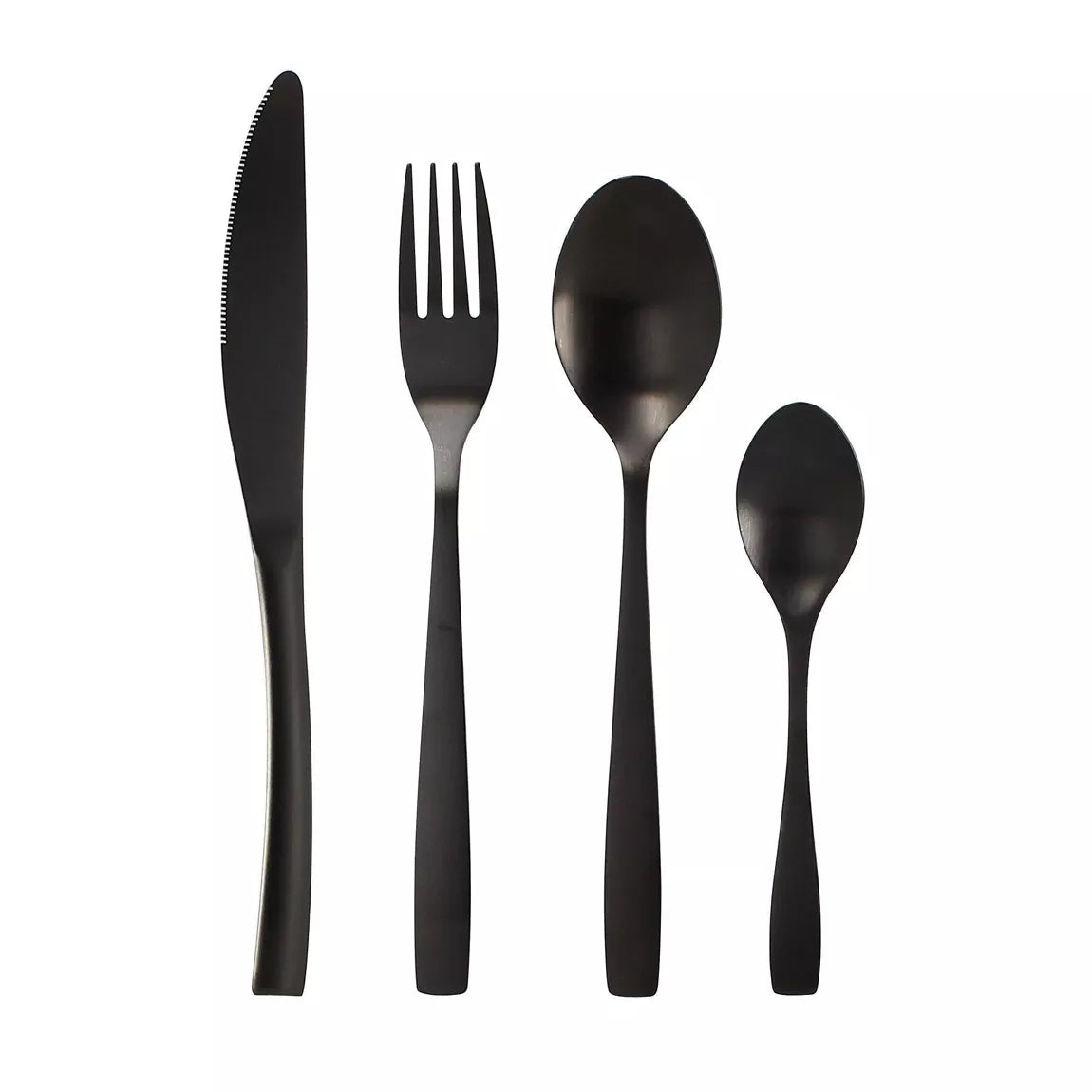 Besteckset 24-teilig aus schwarzem Edelstahl