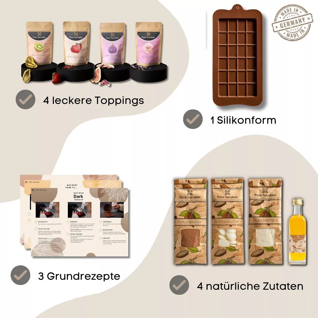 DIY-Set zum Schokolade selber machen - mit Toppings
