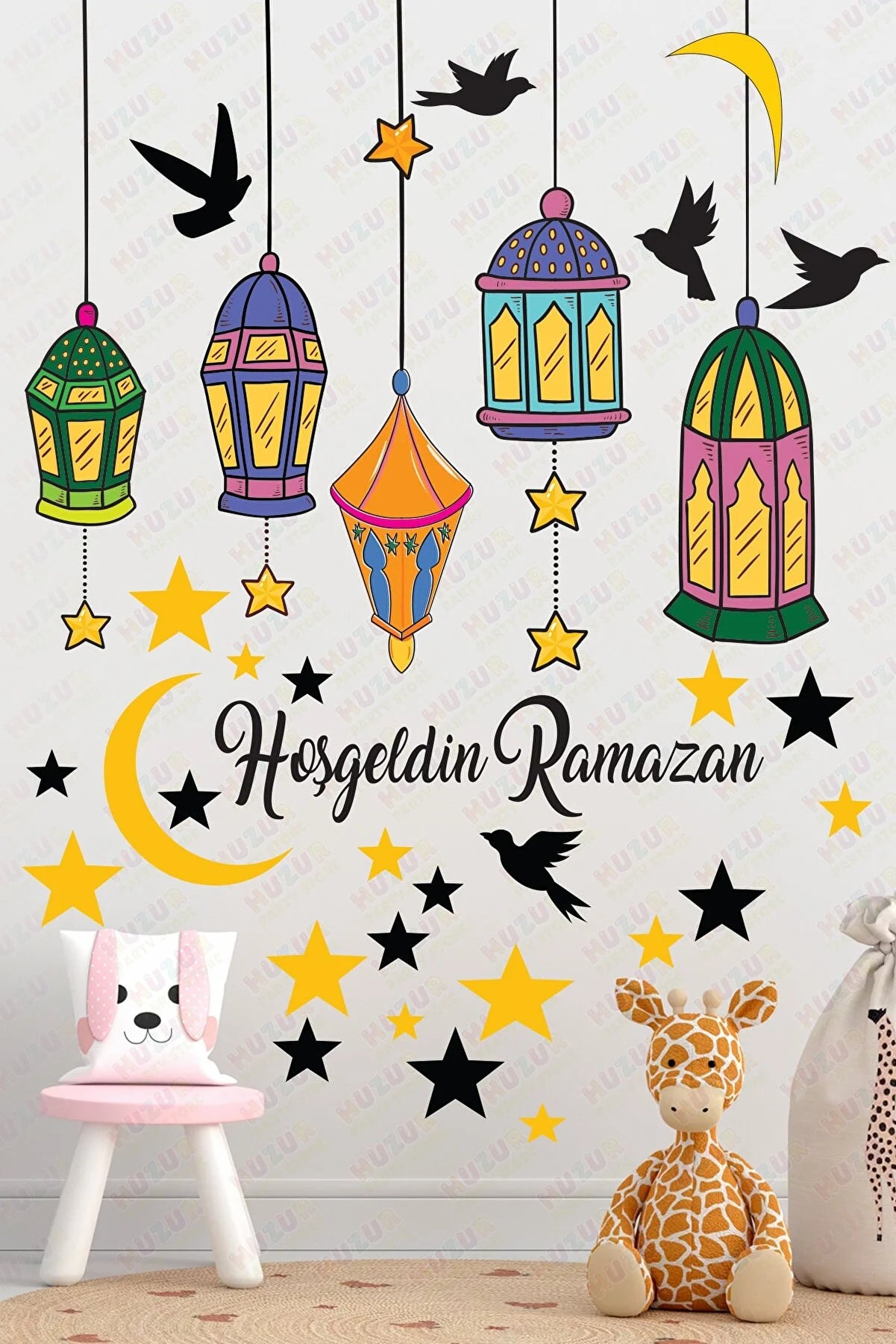 Ramadan-Fensteraufkleber "HOSGELDIN RAMAZAN"