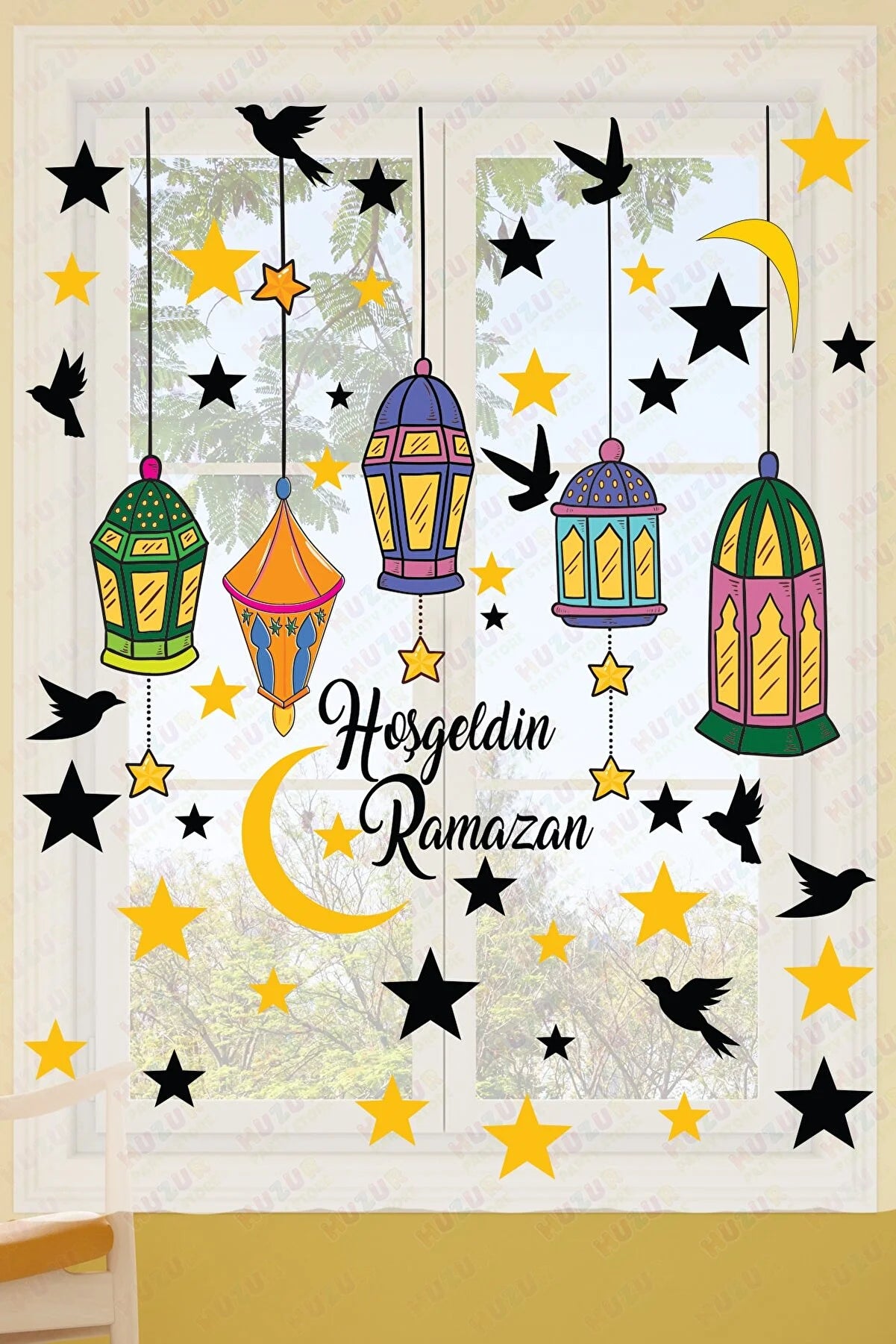 Ramadan-Fensteraufkleber "HOSGELDIN RAMAZAN"