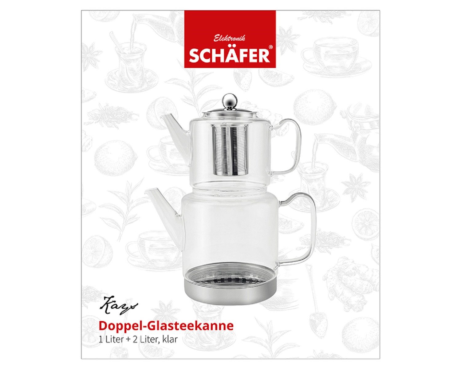 Schäfer Teekanne-XL aus Glas - Induktionsgeeignet