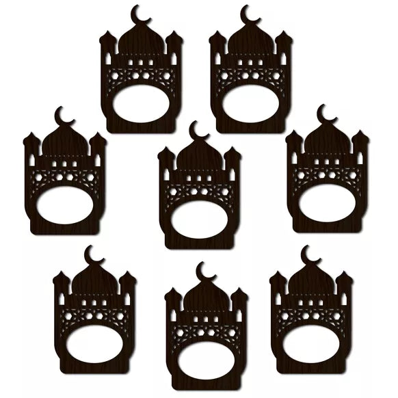 Holz-Serviettenring-Set schwarz