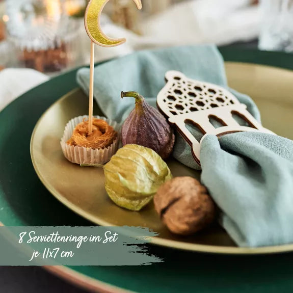 Holz-Serviettenring-Set natur