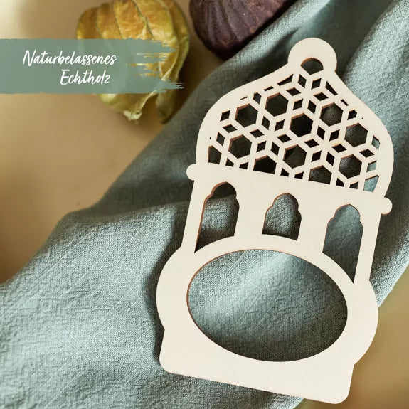 Holz-Serviettenring-Set natur