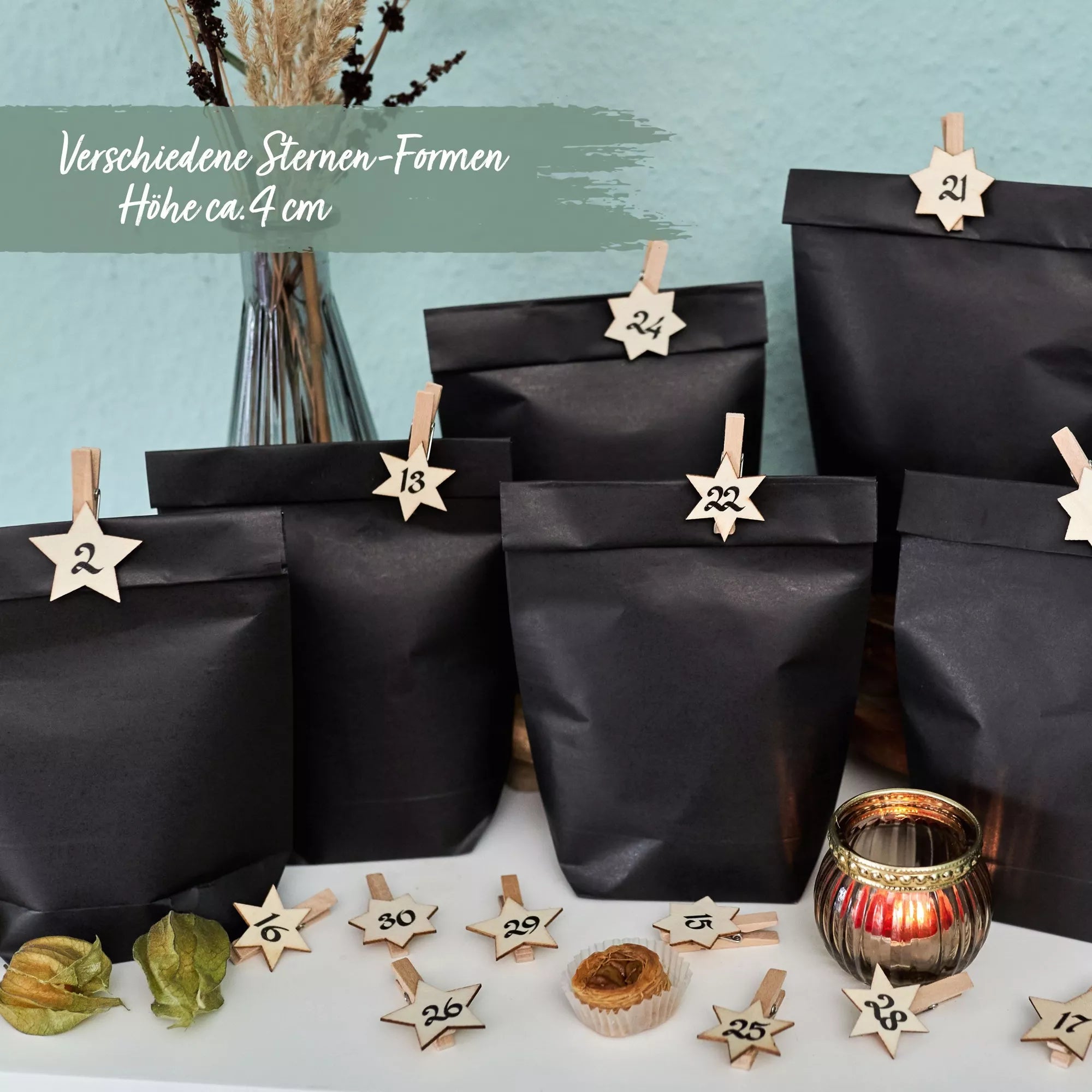 30 Ramadan Zahlen-Klammern - natur schwarz