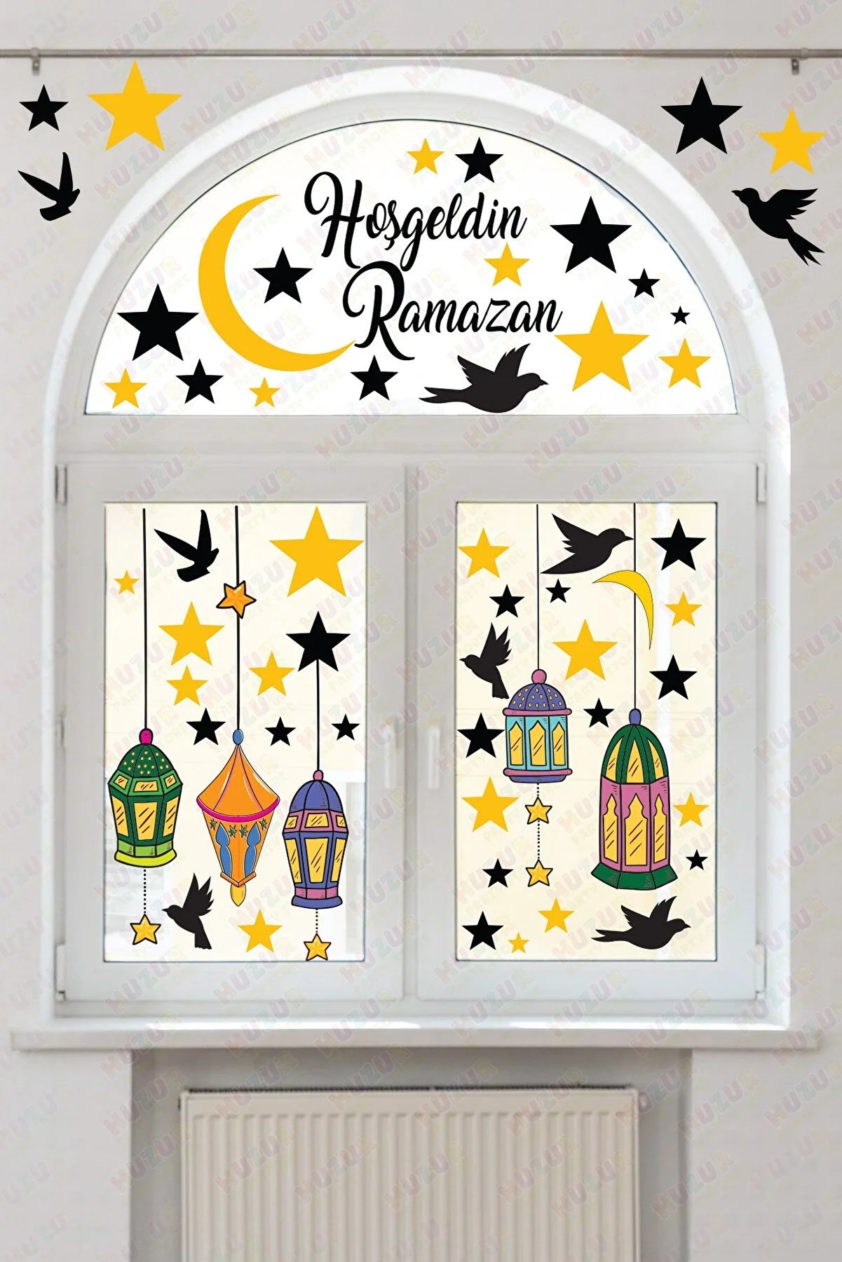 Ramadan-Fensteraufkleber "HOSGELDIN RAMAZAN"