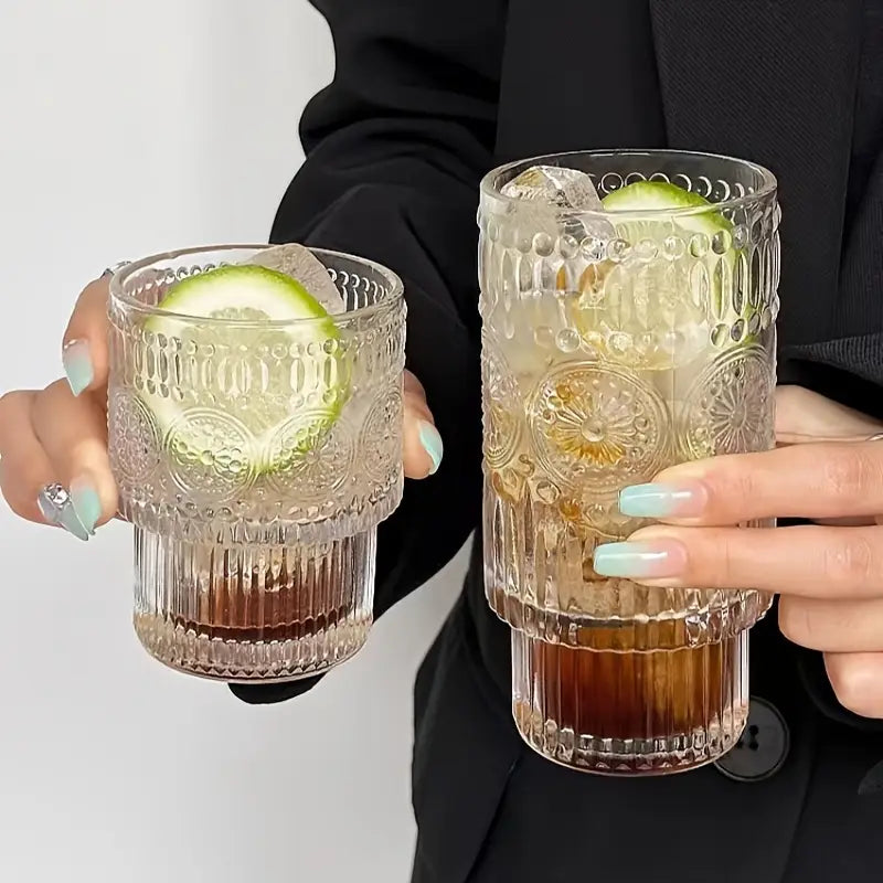 Boho-Chic Gläser mit Sonnenblumen-Prägung