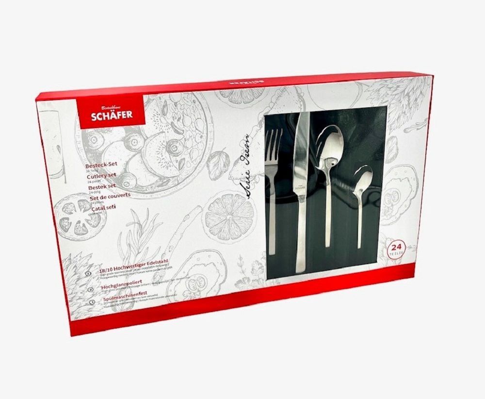 Schäfer Besteckset 24 teilig Serie Irem für 6 Personen Edelstahl 18/10