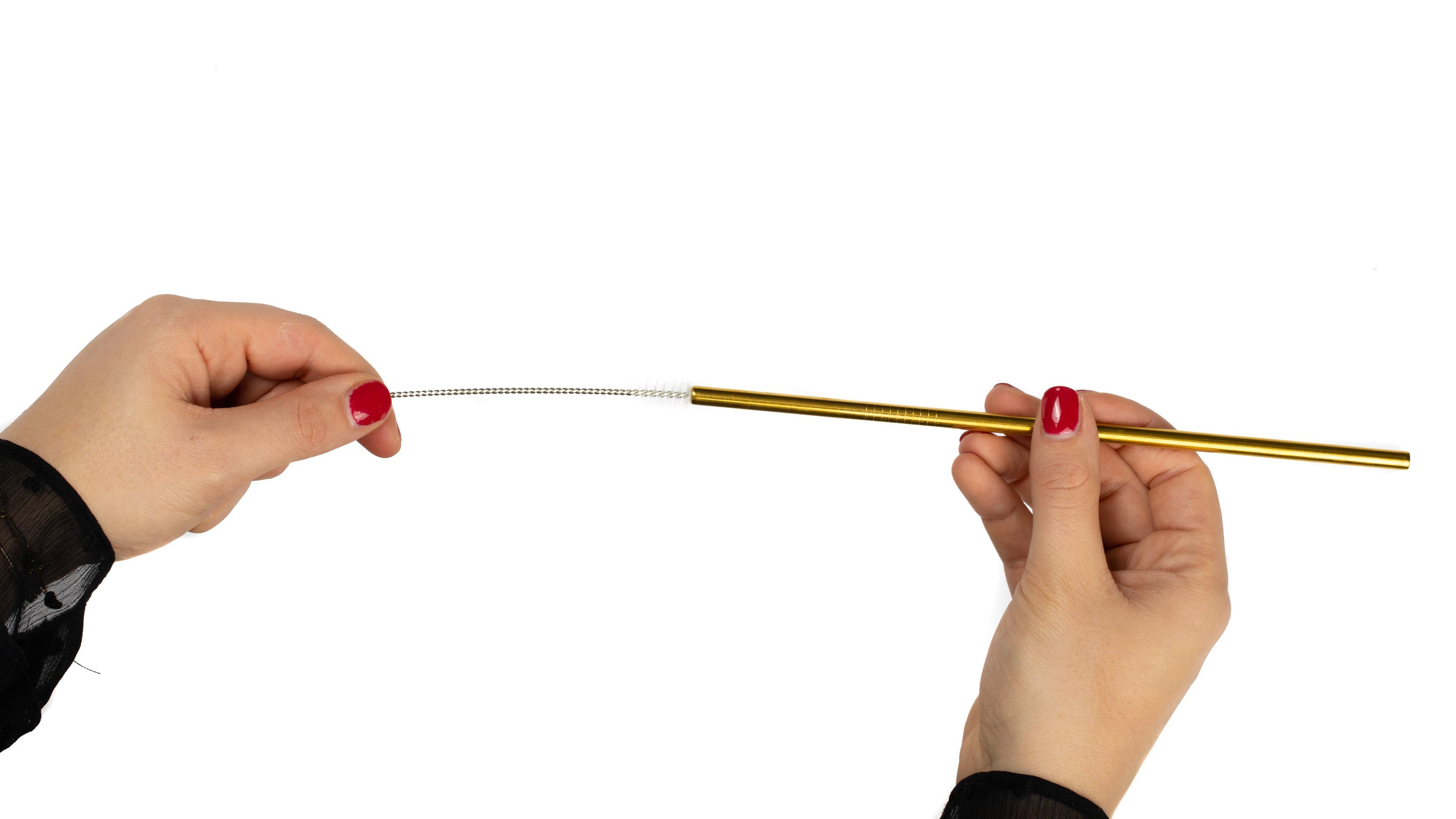 Sareva Wiederverwendbare Strohhalme — mit Pinsel — Gold — 4 Stück