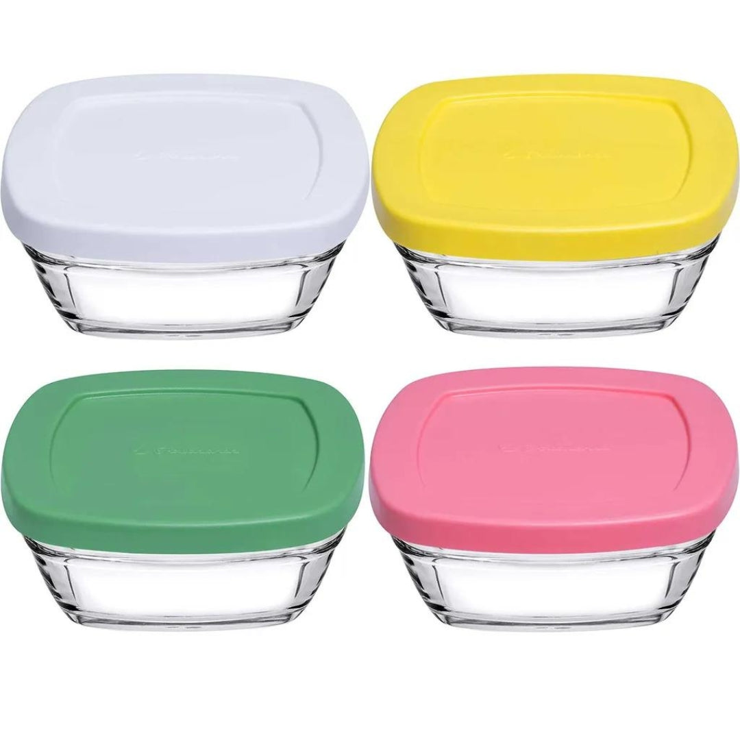 Glasschalen mit Deckel 4x310 ml