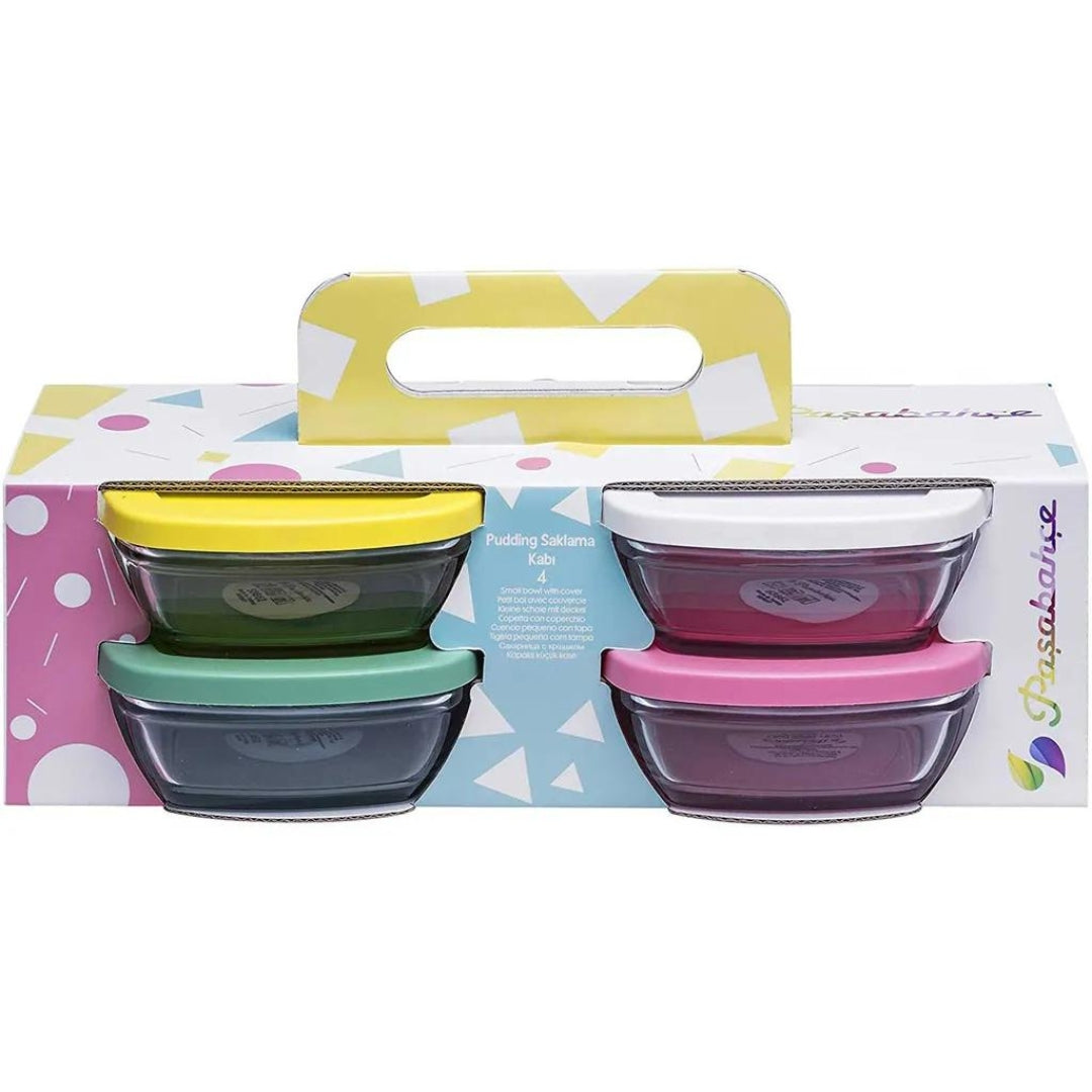 Glasschalen mit Deckel 4x310 ml