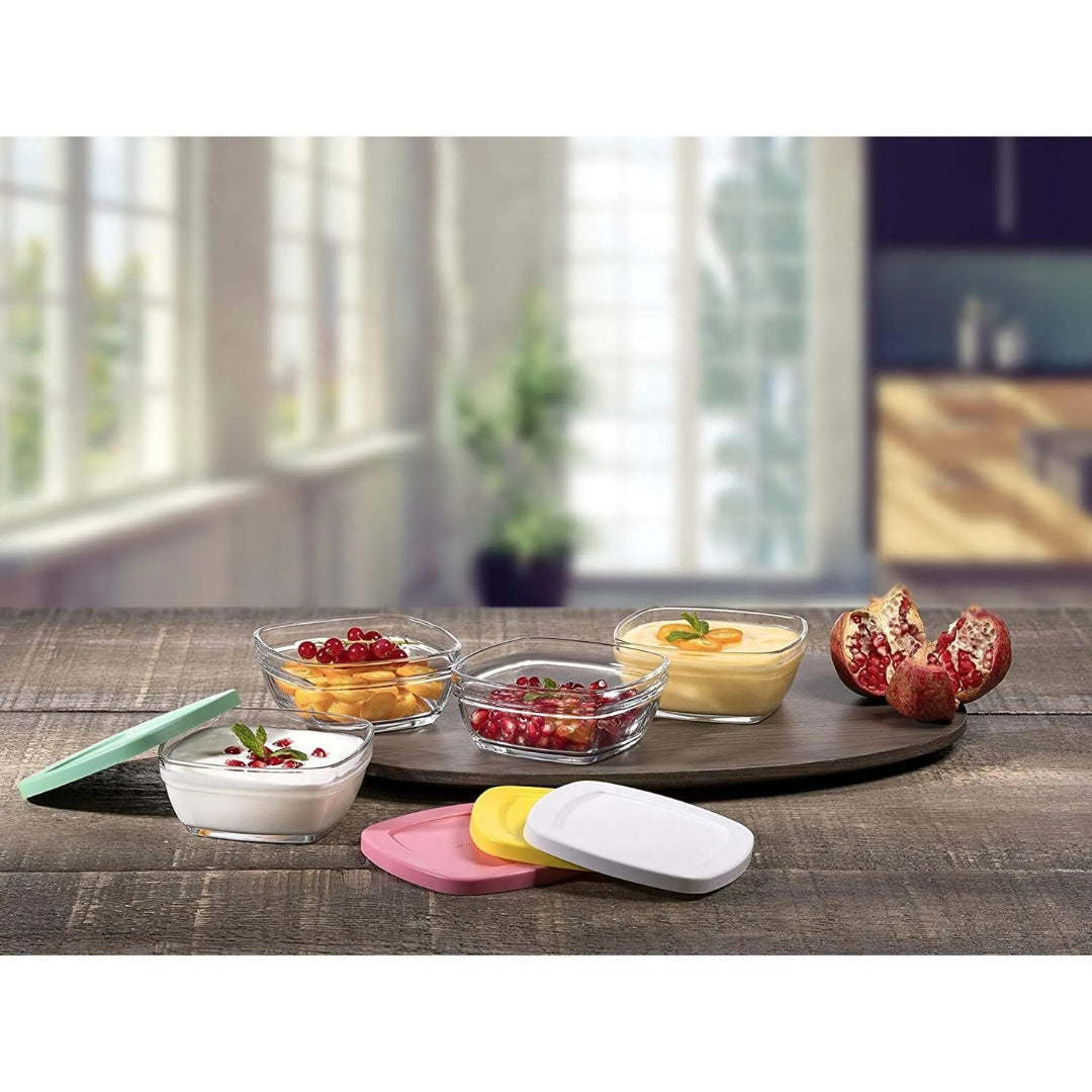 Glasschalen mit Deckel 4x310 ml