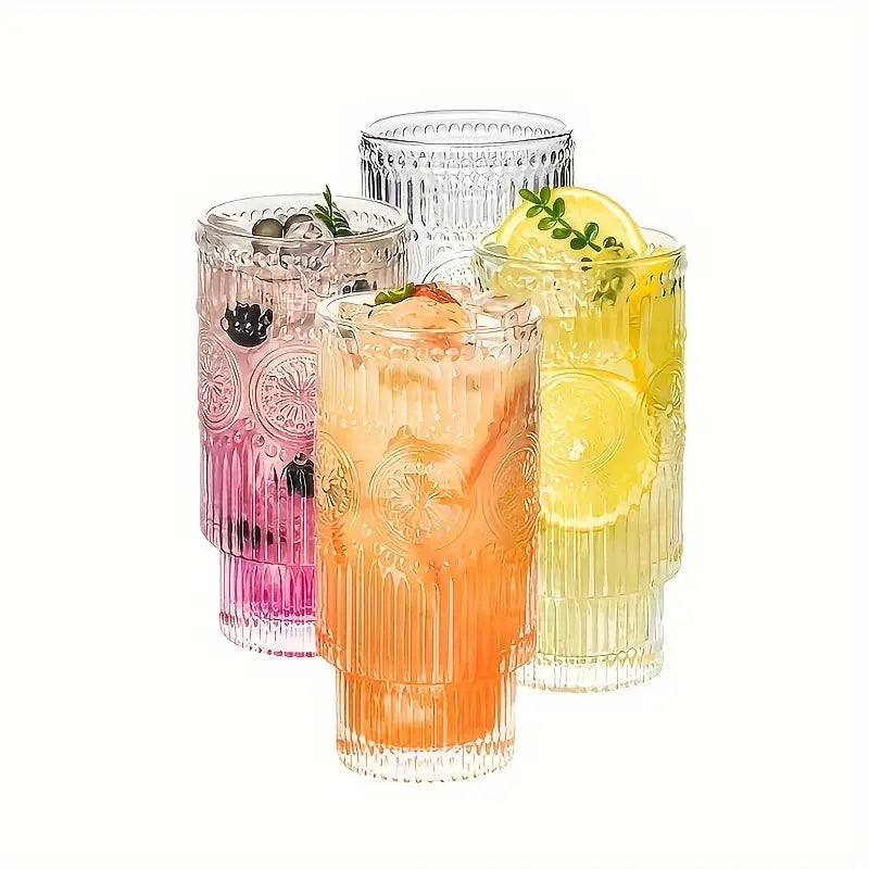 Boho-Chic Gläser mit Sonnenblumen-Prägung