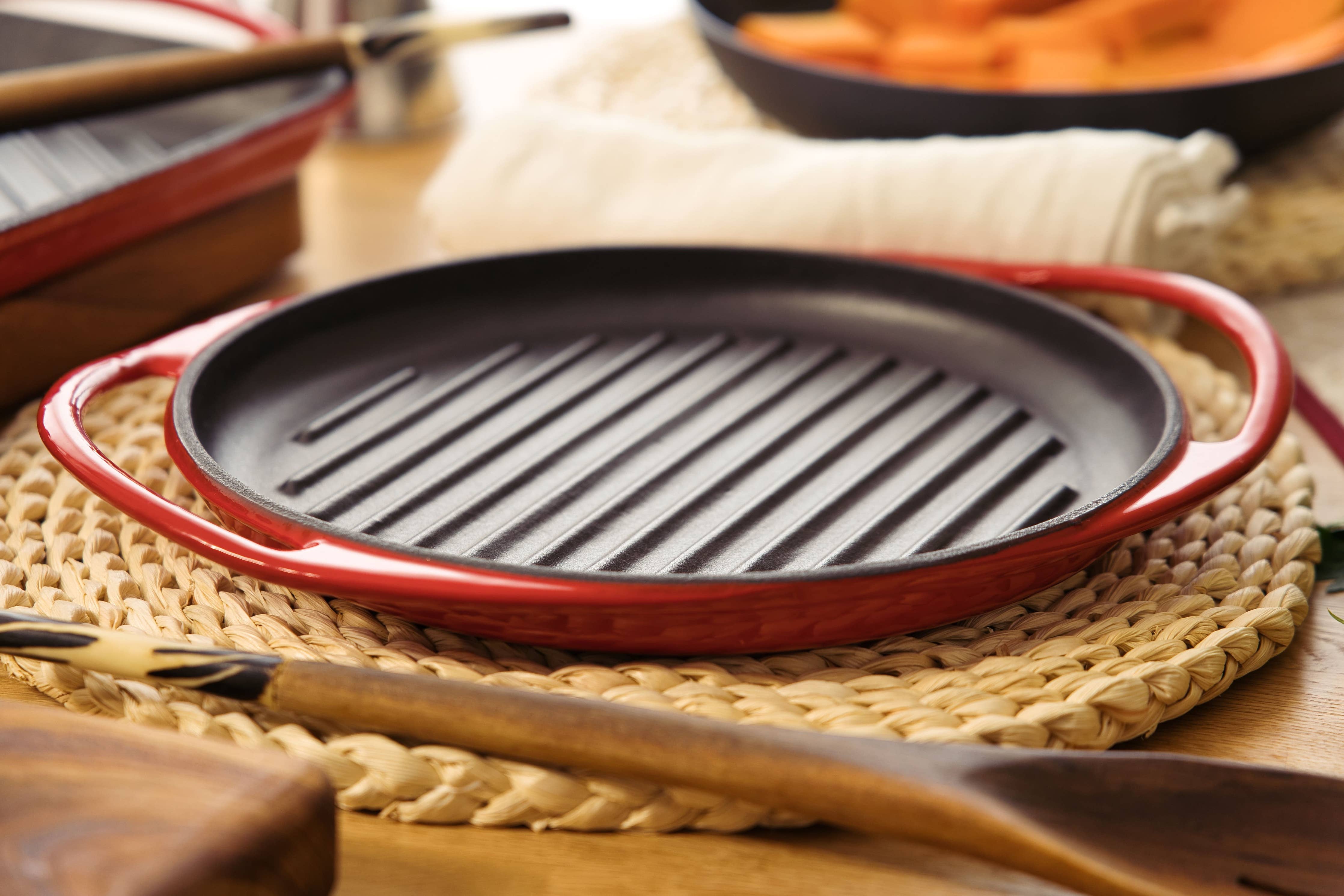 Lätt Home Emaillierter Gusseisen-Grillpfanne