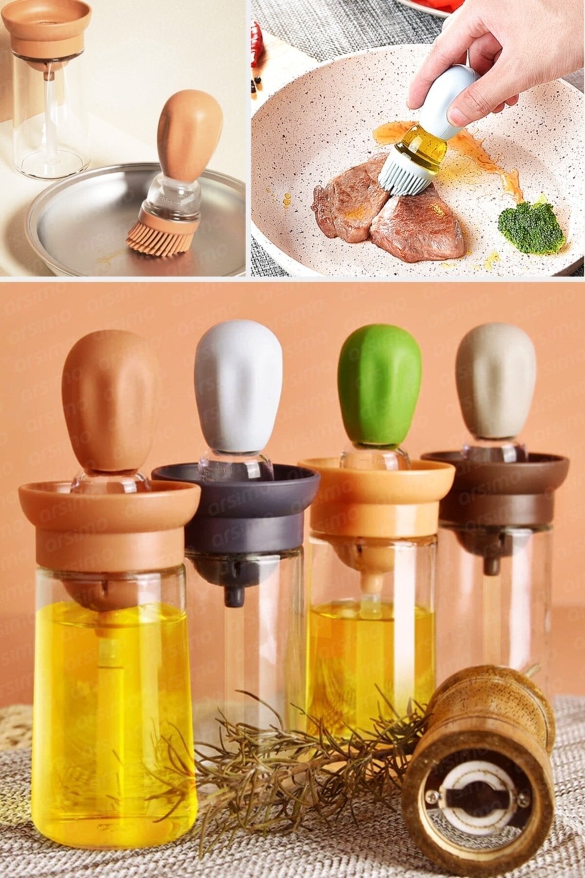 Ölspender mit Silikonbürste 2in1