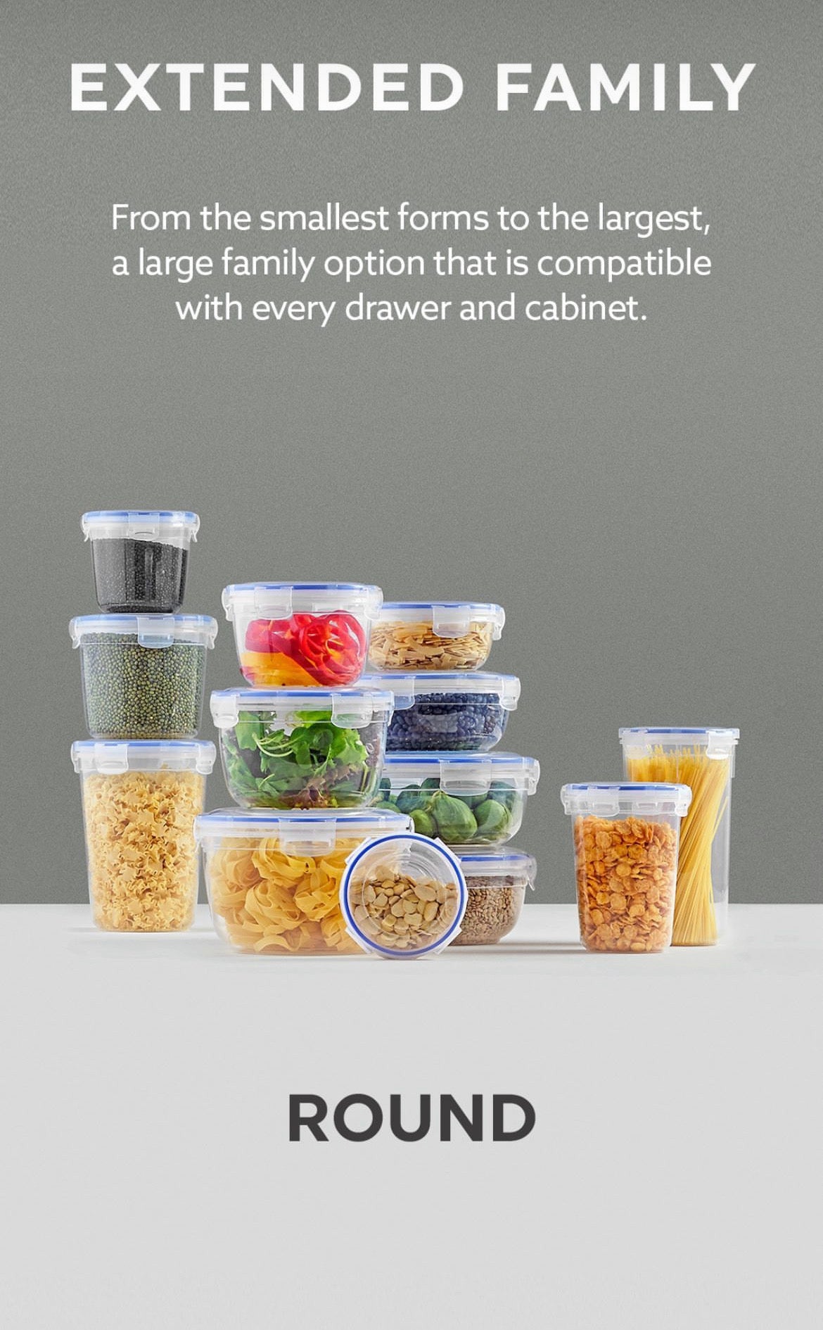 Lock&Fresh Vorratsboxen 4er Set rund (625,1200,2100,3400ml)