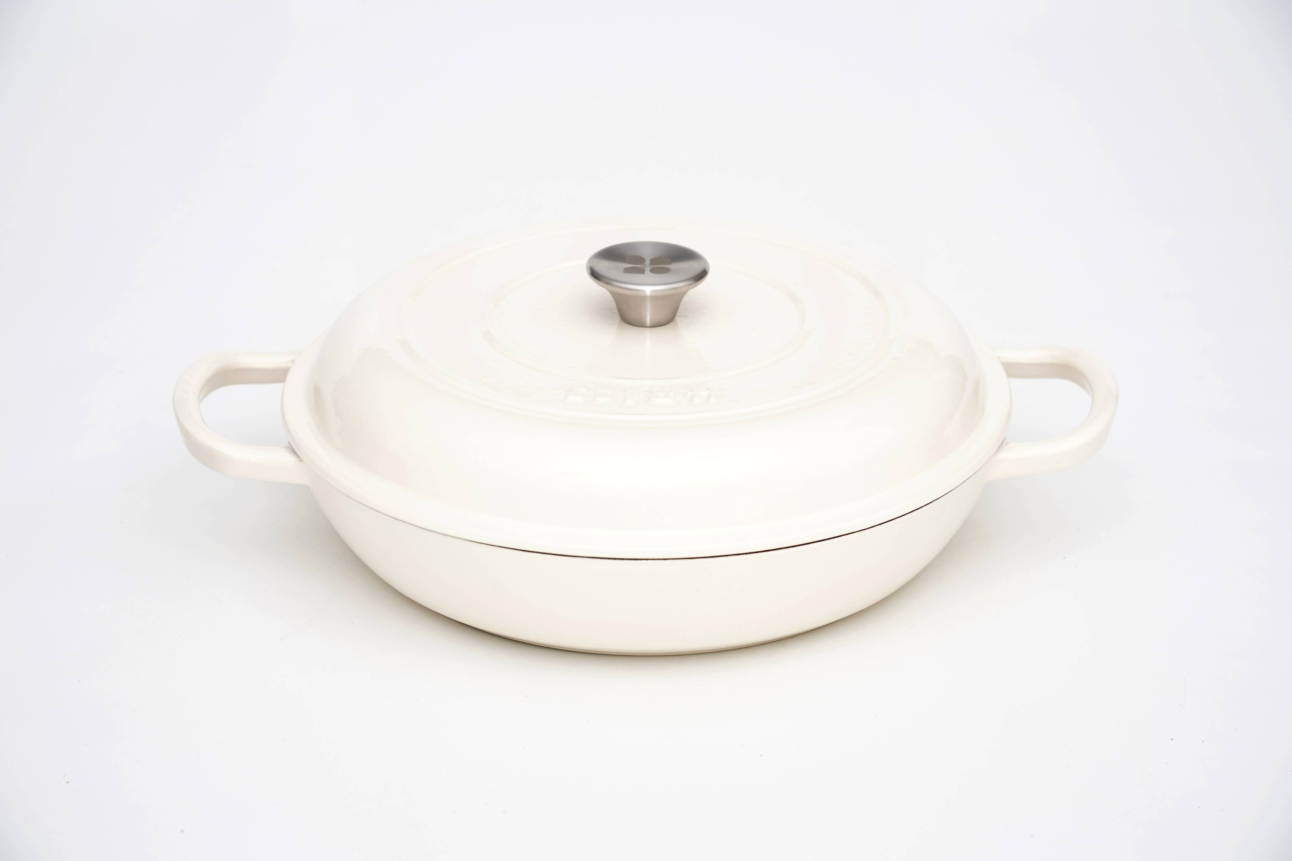 COCOTTE Rundes LOW LATT 30x6 CM - 3,2 L - WEISS